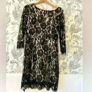 Elegant Black Lace Mini Dress